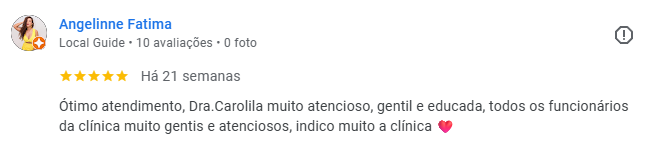 Depoimento de paciente da clínica odontológica em Manaus Sanmede — avaliação Google 4 sobre dentista em Manaus